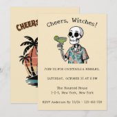 Cheers Hexes Halloween Skeleton Einladung (Vorne/Hinten)