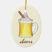 Cheers Holiday Egg Nog Eggnog Weihnachtsgetränk Keramikornament (Vorne)