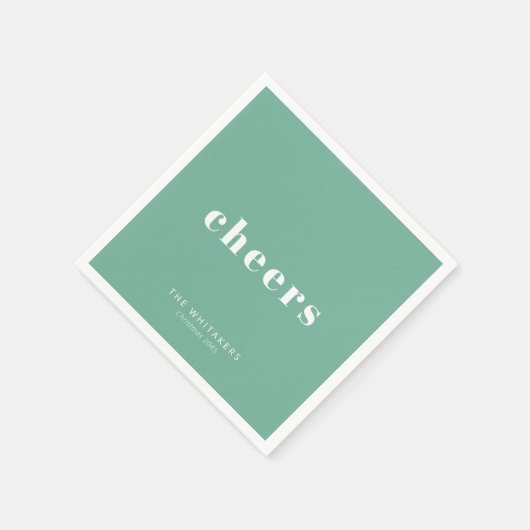 Cheers Holiday Party Personalized Name Typography  Serviette (Ecke)
