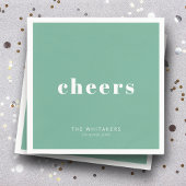 Cheers Holiday Party Personalized Name Typography  Serviette