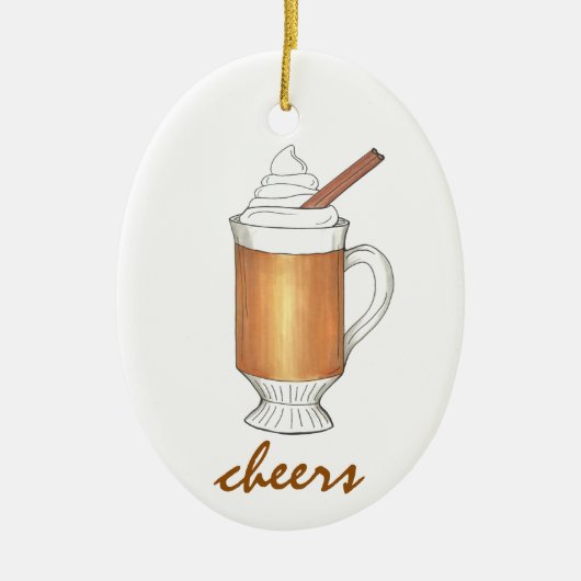 Cheers Hot Buttered Rum Winter Holiday Drink Keramikornament (Vorne)