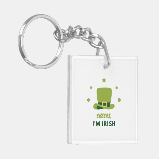 "CHEERS I'M IRISH" DOPPELSEITE SCHLÜSSELANHÄNGER. SCHLÜSSELANHÄNGER (Vorderseite links)