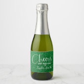 Cheers Imitats Green GLITZER Birthday Mini Schaumweinetikett (Vorderseite)