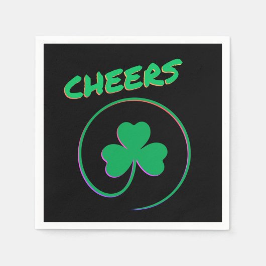 Cheers Ireland Clover Kleeblatt St Patrick's Serviette (Vorderseite)