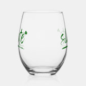 Cheers Irish Sláinte Wine Glass - Green Weinglas Ohne Stiel (Rechts)
