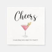 Cheers Kosmopolitischer Junggeselinnen-Abschied Serviette (Vorderseite)