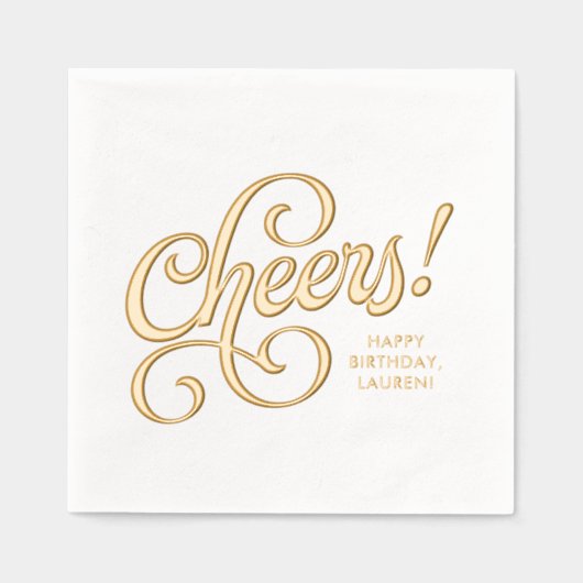 Cheers kühnes Retroskript Servietten Mit Folie (Vorderseite)
