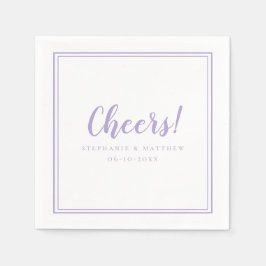 Cheers Lavender Wedding Reception Cocktail  Serviette