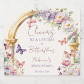 Cheers Lifetime of Butterflies Brautparty Schaumweinetikett (Einzelnes Label)