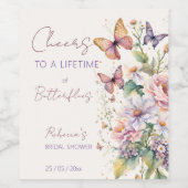 Cheers Lifetime of Butterflies Brautparty Weinetikett (Einzelnes Label)