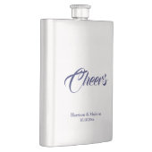 Cheers marineblaue Hochzeitsgeschenke Flachmann (Rechts)