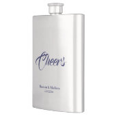 Cheers marineblaue Hochzeitsgeschenke Flachmann (Links)