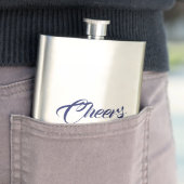 Cheers marineblaue Hochzeitsgeschenke Flachmann (Beispiel)