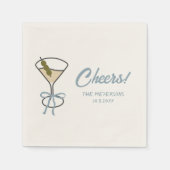 Cheers Martini Chic Personalisiert Wedding Napkins Serviette (Vorderseite)