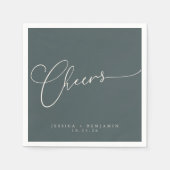 Cheers Minimal Aquamarine Script Custom Wedding Serviette (Vorderseite)
