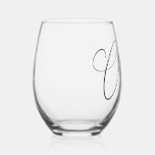 Cheers Minimal Schwarz-weiße Script Custom Wedding Weinglas Ohne Stiel (Rechts)
