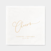 Cheers Minimal Script Custom Wedding Elegant Gold Servietten Mit Folie (Vorderseite)
