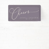 Cheers Minimalist Plum Script Elegant Wedding  Banner (InSitu)