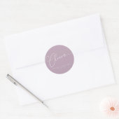 Cheers Minimalistisch Lilac Script Custom Wedding Runder Aufkleber (Umschlag)