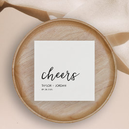 Cheers Minimalistische Moderne SkriptWedding Party Serviette