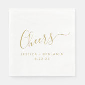 Cheers Minimalistische White Gold Custom Wedding Serviette (Vorderseite)