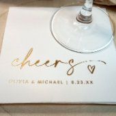 Cheers Modern Bride and Groom Wedding Gold Servietten Mit Folie
