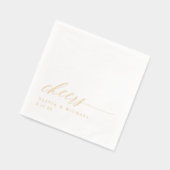 Cheers Modern Elegant Typography Wedding Servietten Mit Folie (Links)
