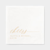 Cheers Modern Elegant Typography Wedding Servietten Mit Folie (Vorderseite)