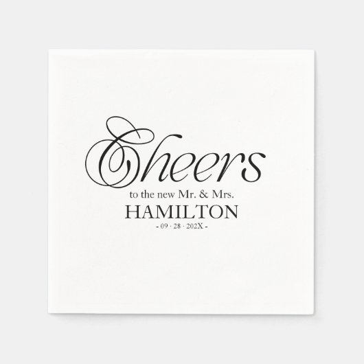 Cheers Modern Minimalist Wedding Serviette (Vorderseite)