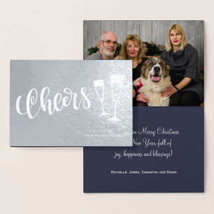 Cheers moderne Champagnerflöten mit Pinsel Folienkarte