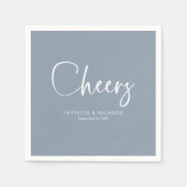 Cheers Moderne kalligraphische Hochzeit Serviette (Vorderseite)