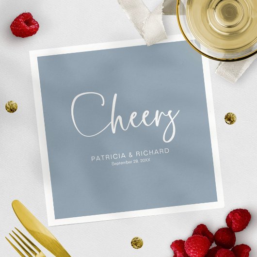 Cheers Moderne kalligraphische Hochzeit Serviette