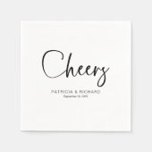 Cheers Moderne kalligraphische Hochzeit Serviette (Vorderseite)
