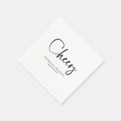 Cheers Moderne kalligraphische Hochzeit Serviette (Ecke)