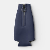"Cheers" Modernes Script Navy Blue Flaschenkühler (Rückseite)