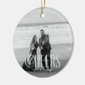 Cheers Modernes Weihnachts-Foto Minimal Design Keramik Ornament (Links)