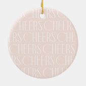 Cheers Modernes Weihnachts-Foto Minimal Design Keramik Ornament (Hinten)