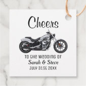 Cheers Motorcycle Wedding Date Briom Geschenkanhänger (Rückseite)