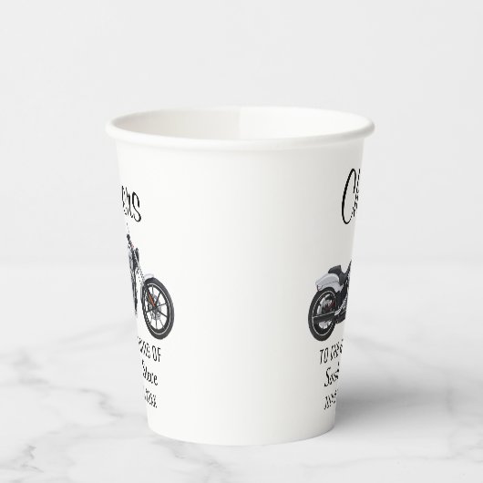 Cheers Motorcycle Wedding Date Danke Cool Pappbecher (Links)