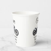 Cheers Motorcycle Wedding Date Danke Cool Pappbecher (Rechts)