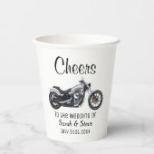 Cheers Motorcycle Wedding Date Danke Cool Pappbecher (Vorderseite)