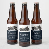 Cheers Motorrad Vintage Hochzeit Datum Brauerei Bierflaschenetikett (Flaschen)