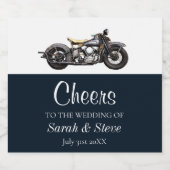 Cheers Motorrad Vintage Hochzeit Datum Brauerei Bierflaschenetikett (Einzelnes Label)