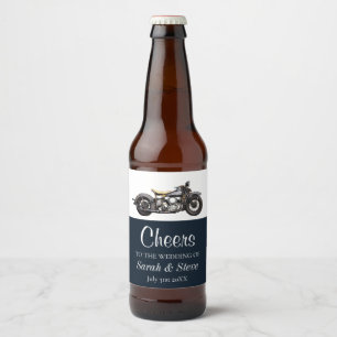 Cheers Motorrad Vintage Hochzeit Datum Brauerei Bierflaschenetikett