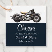 Cheers Motorrad Vintage Hochzeit Datum Brauerei Geschenkanhänger (Vorderseite)