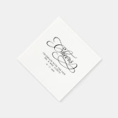 Cheers Mr & Mrs Elegant Wedding Calligraphy Black  Serviette (Ecke)