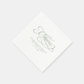 Cheers Mr & Mrs. Elegant Wedding Sage Green Serviette (Ecke)