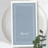 Cheers Mr & Mrs Modern Wedding Dusty Blue Dinner Serviette