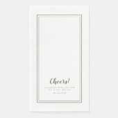 Cheers Mr & Mrs Olive Green Moderne Hochzeitsessen Serviette (Vorderseite)