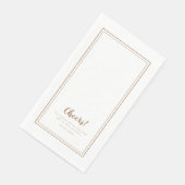 Cheers Mr & Mrs Rustic Brown Modern Wedding Dinner Serviette (Ecke)